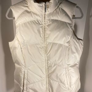 Eddie Bauer, white, premium goose down vest! Hardly worn.